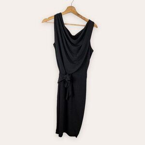 Periphery Womens Size Medium Sleeveless Sheath Dress Black Waist Tie Stretch